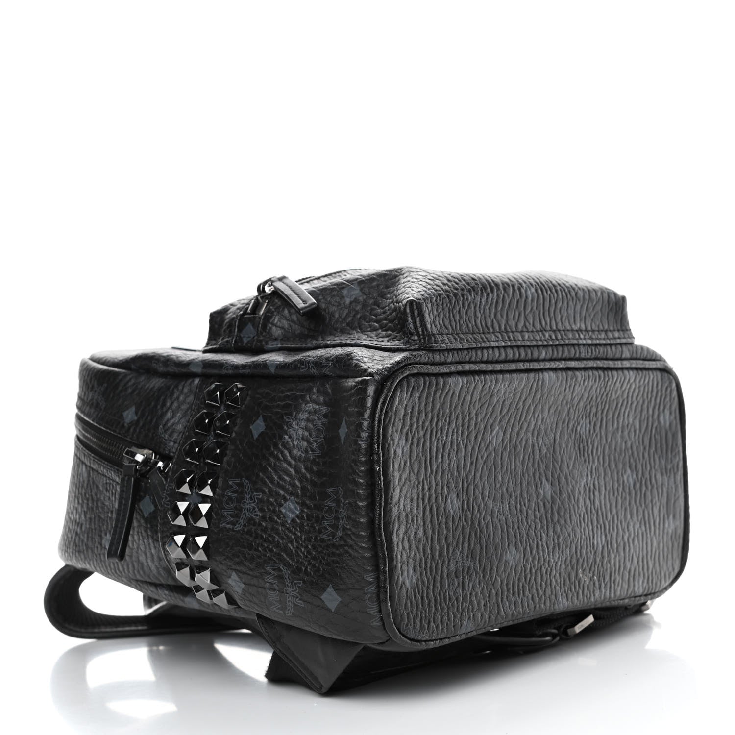 MCM Visetos Small Side Stud Stark Backpack Black 3 of 5