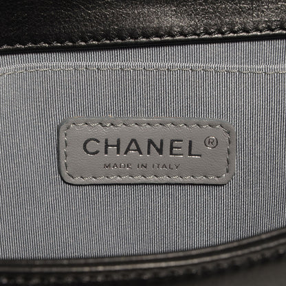 Chanel Metallic Calfskin Quilted Medium Boy Flap Black 7 of 9