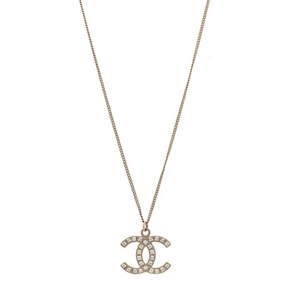 Chanel Baguette Crystal CC Necklace Light Gold 1 of 4