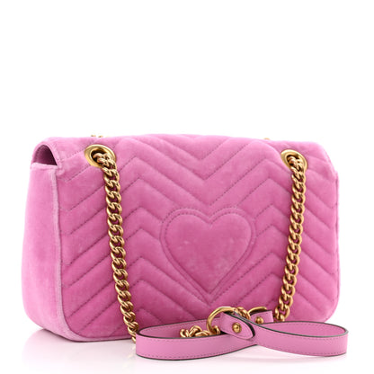Gucci Velvet Matelasse Marquise Crystals Embroidered Small GG Marmont Shoulder Bag Malva 3 of 11