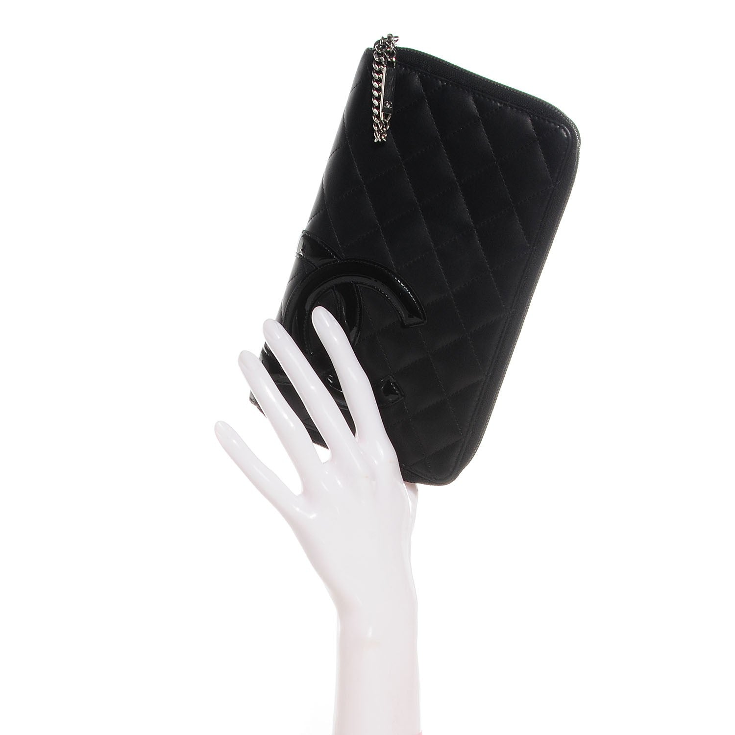 Chanel Calfskin Quilted Cambon Zip Around Organizer Wallet Black 2 of 8