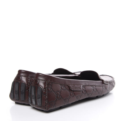 Gucci Soft Guccissima Womens Driver Loafers 38 Chocolate 4 of 10