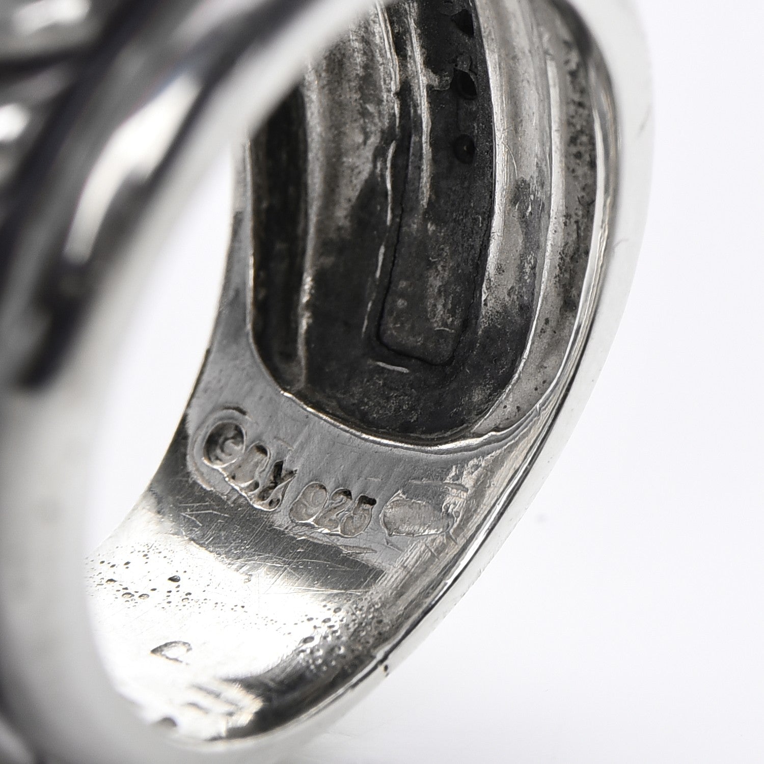 David Yurman Sterling Silver Diamond Cable Ring 50 5.5 4 of 4