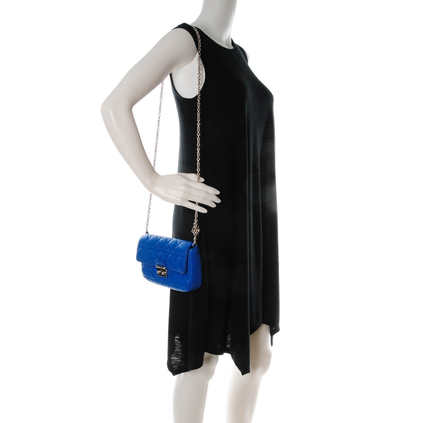 Lambskin Cannage Miss Dior Promenade Pouch Blue