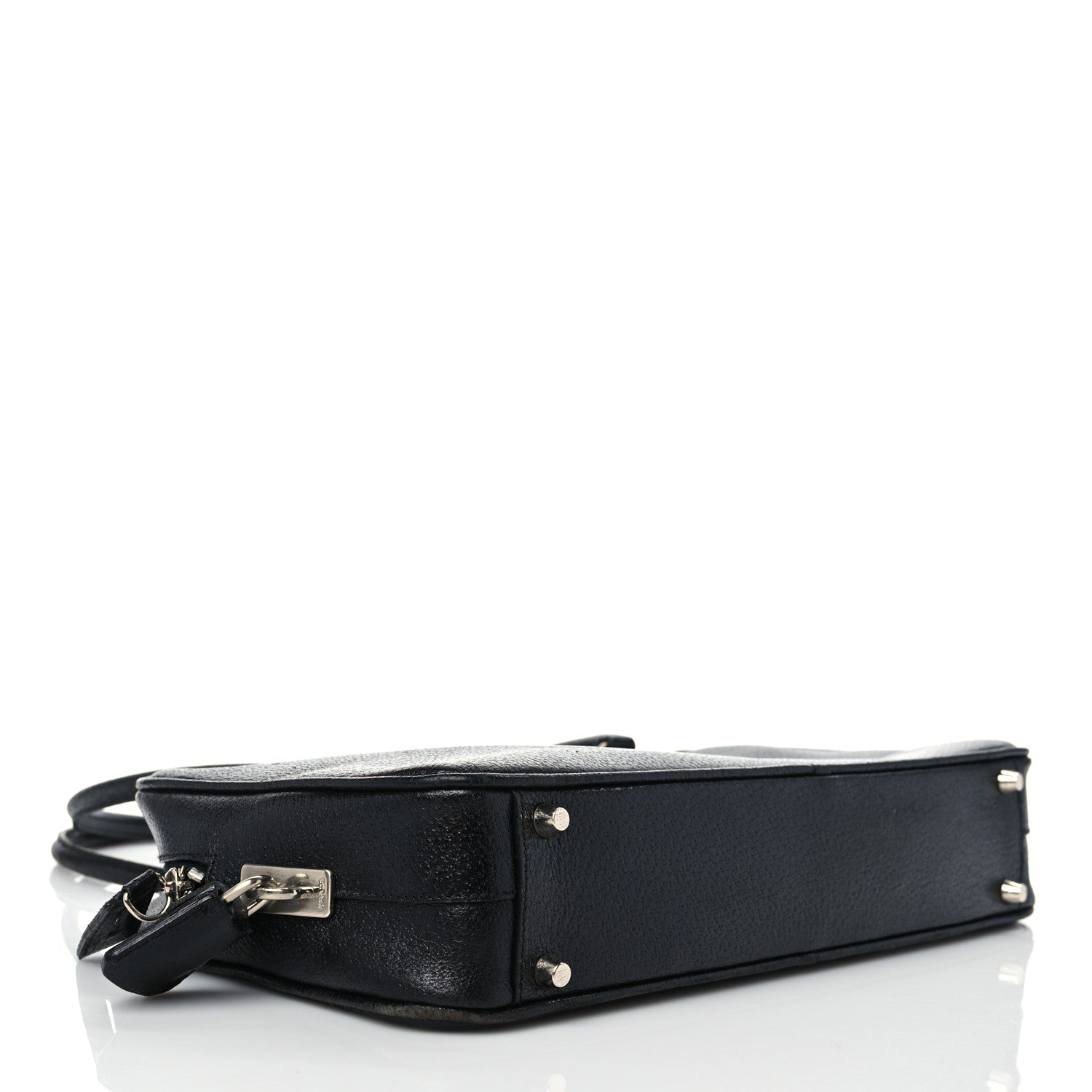Prada Goatskin Bowling Bag Black 3 of 9