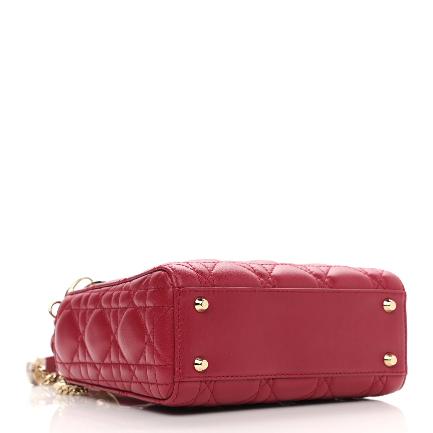 Lambskin Cannage Mini Lady Dior Burgundy
