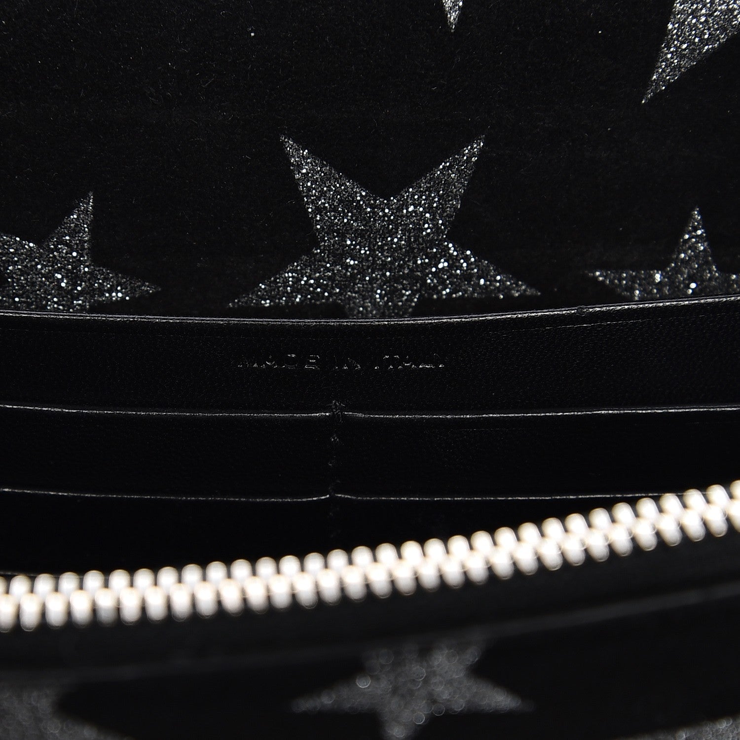 Saint Laurent Suede Calfskin Monogram Tassel Stars Chain Wallet Black 8 of 10