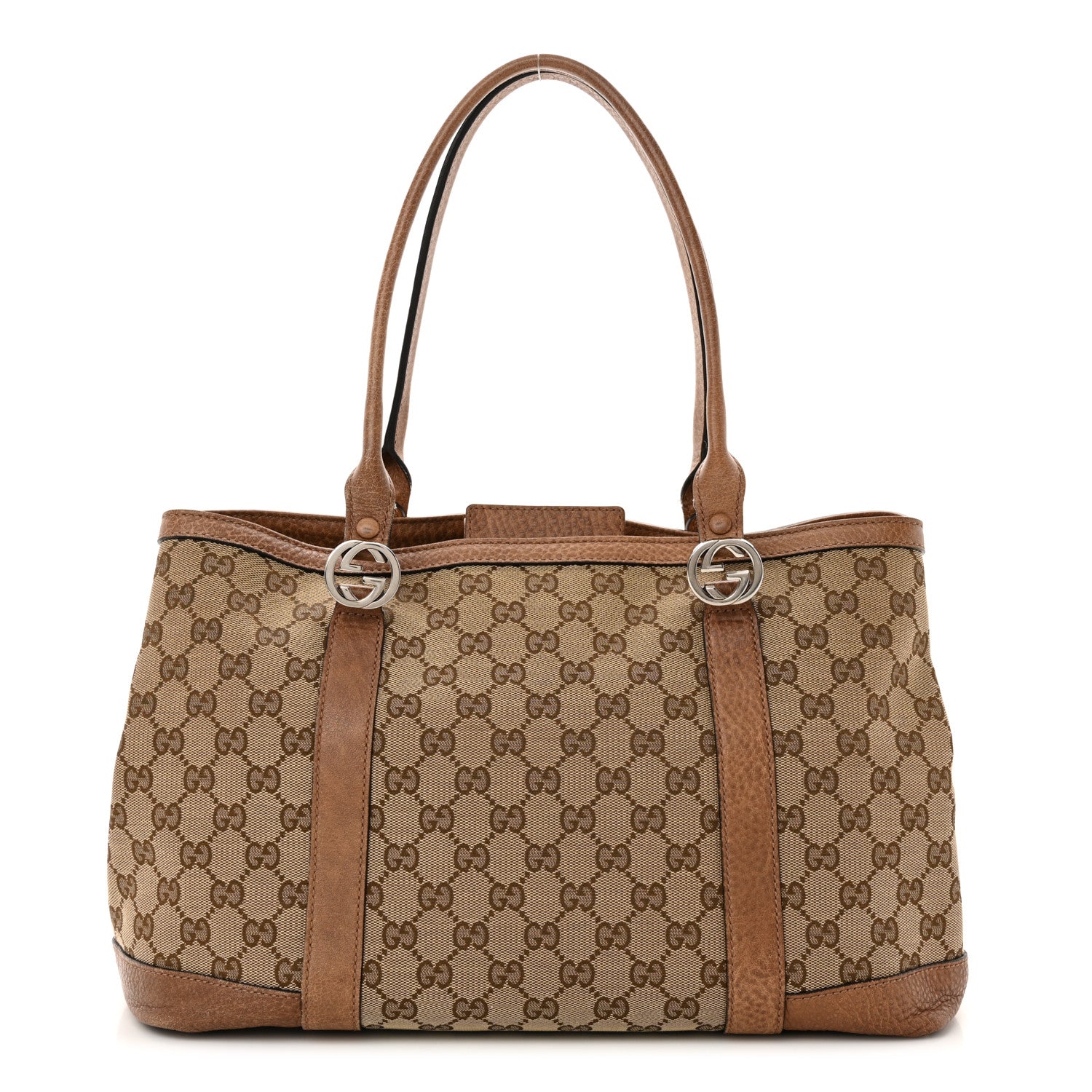 Gucci Monogram Old Libeccio Miss GG Tote Beige Ebony Light Brown 1 of 14