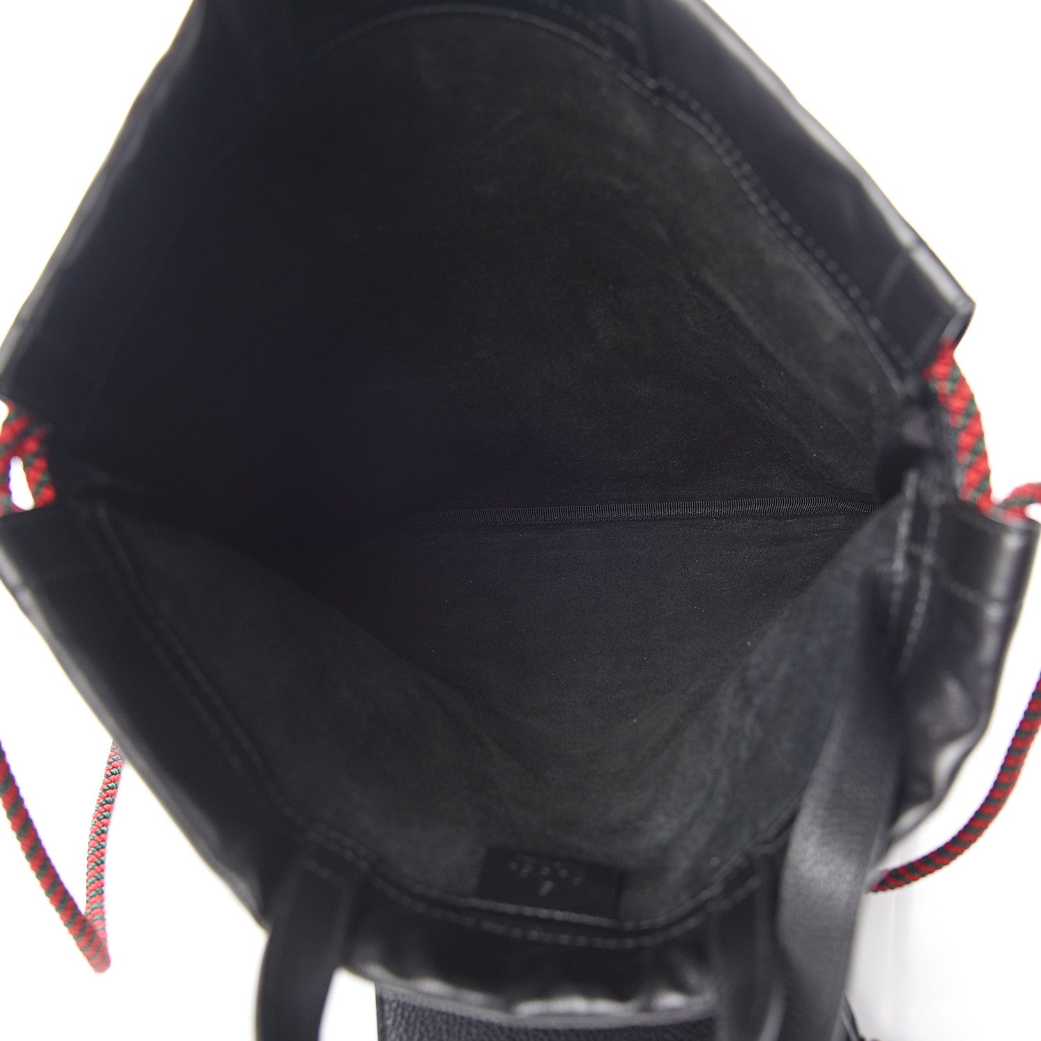 Gucci Calfskin Logo Drawstring Backpack Black 5 of 9
