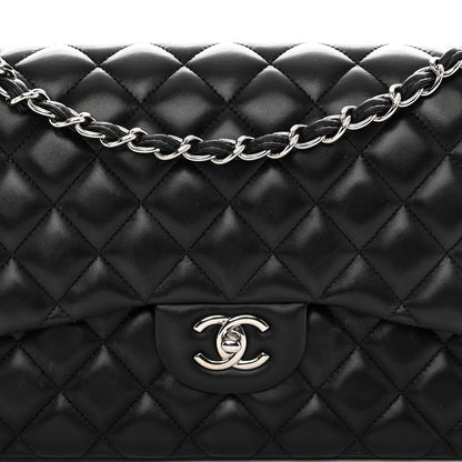 Chanel Lambskin Quilted Jumbo Double Flap Black 8 of 11