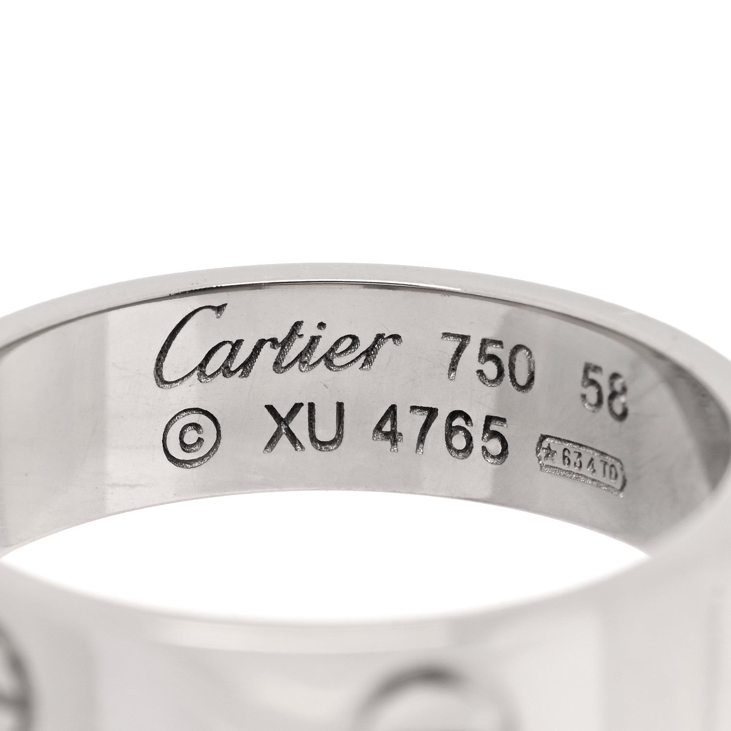 Cartier 18K White Gold 5.5mm LOVE Ring 58 8.25 4 of 4