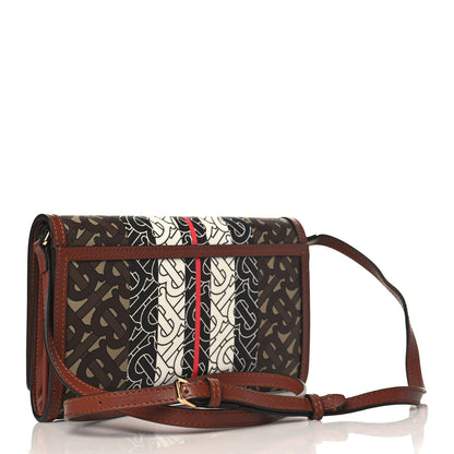 Burberry E-Canvas Monogram Stripe Hannah Wallet Bridle Brown 3 of 8