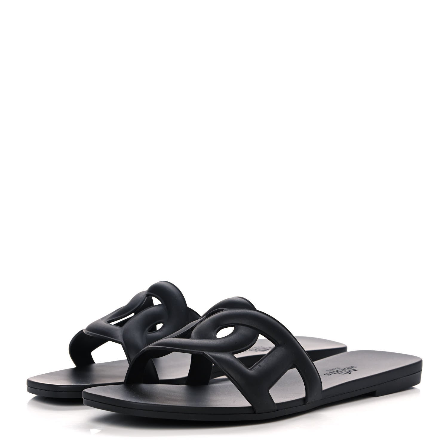 Hermes Rubber Aloha Sandals 37 Black 3 of 11