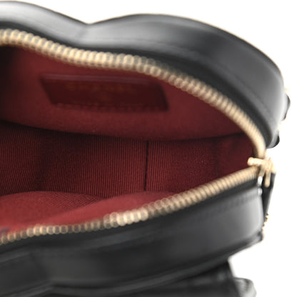 Chanel Lambskin Quilted CC In Love Heart Waist Belt Bag With Chain Black 5 of 10