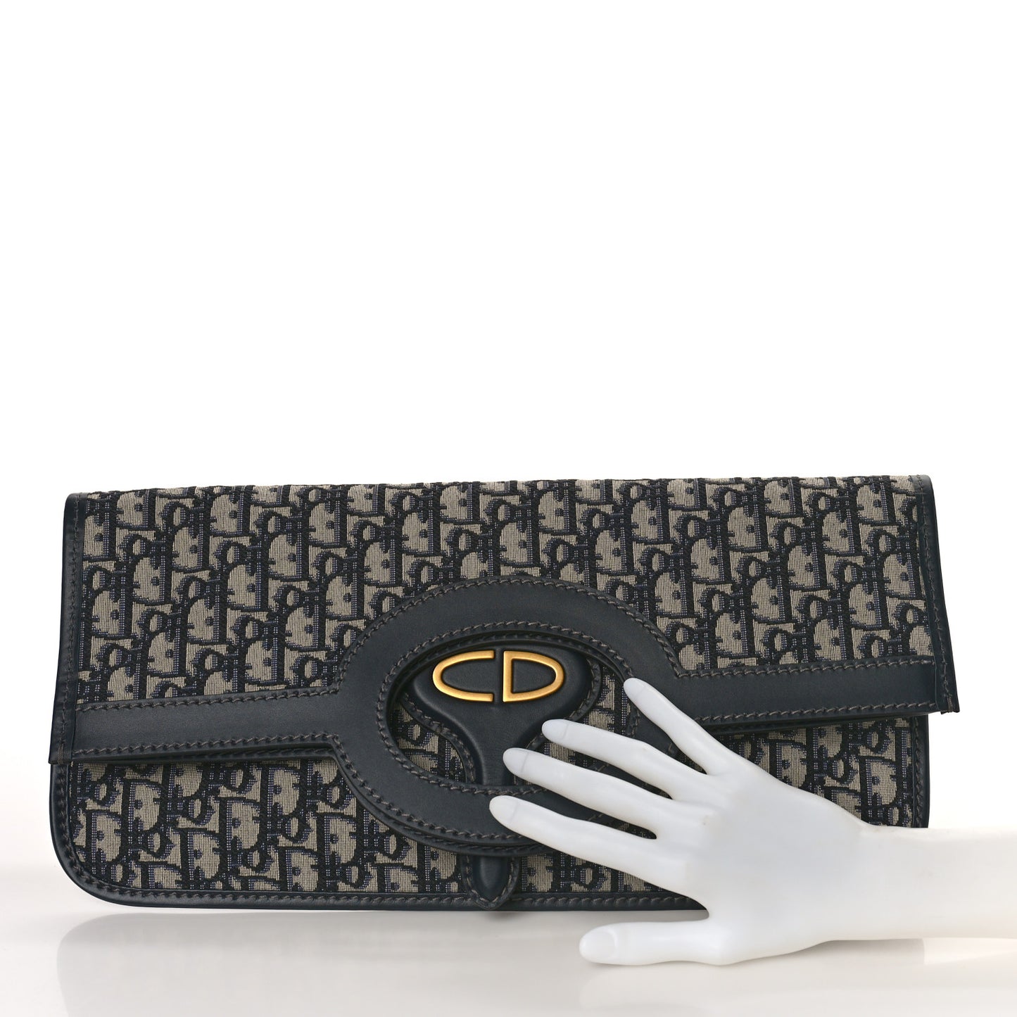 Oblique Fold Over Clutch Blue