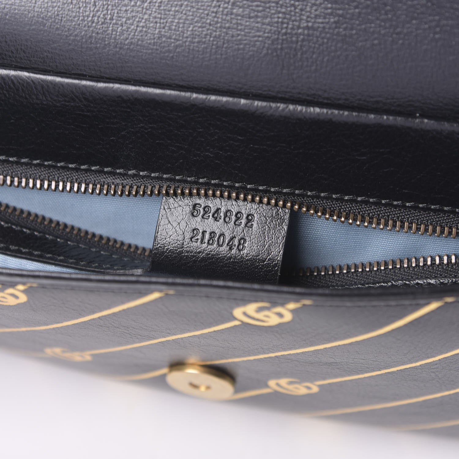 Gucci Calfskin Diagonal GG Medium Thiara Double Envelope Shoulder Bag Black White 8 of 12