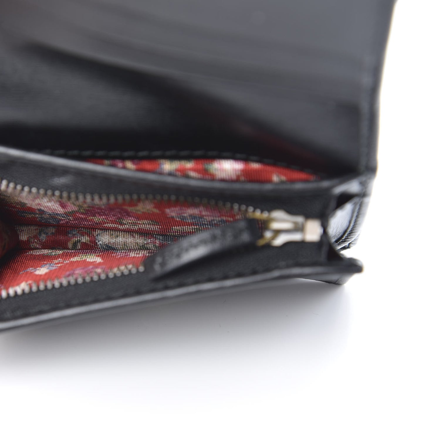 Calfskin Web Trapuntata GG Marmont Card Case Wallet Black