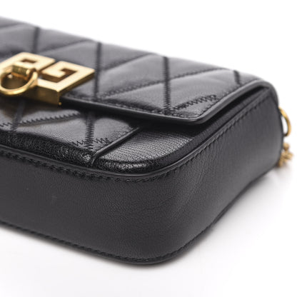 Givenchy Goatskin Quilted GV3 Mini Pocket Convertible Bag Black 8 of 11