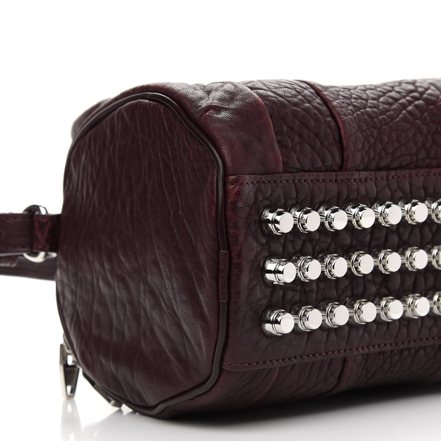 Pebbled Lambskin Mini Rockie Beet Rhodium Hardware