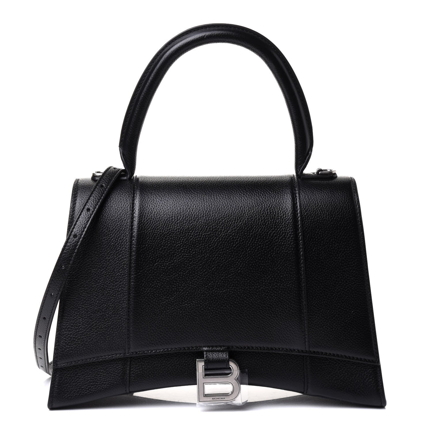 Balenciaga Grained Calfskin Medium Hourglass Top Handle Bag Black 1 of 9