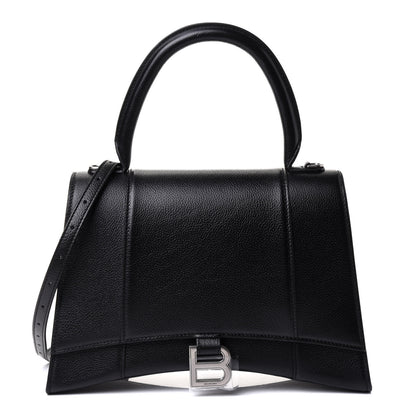 Balenciaga Grained Calfskin Medium Hourglass Top Handle Bag Black 1 of 9