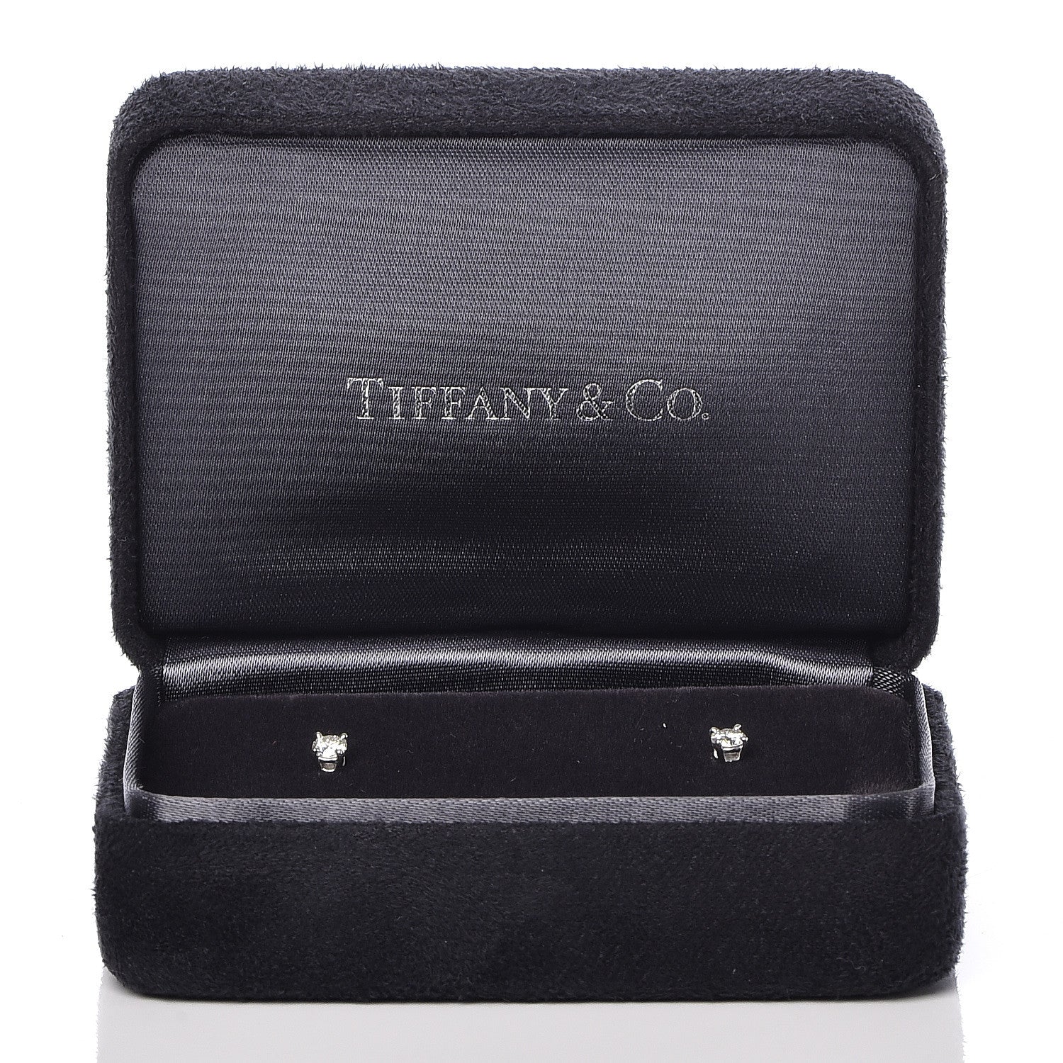 Tiffany Platinum Diamond .22ctw Solitaire Earrings 6 of 6