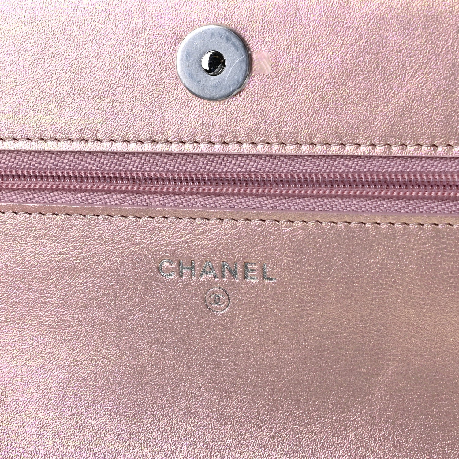 Chanel Iridescent Calfskin Quilted Wallet On Chain WOC Pink 6 of 10