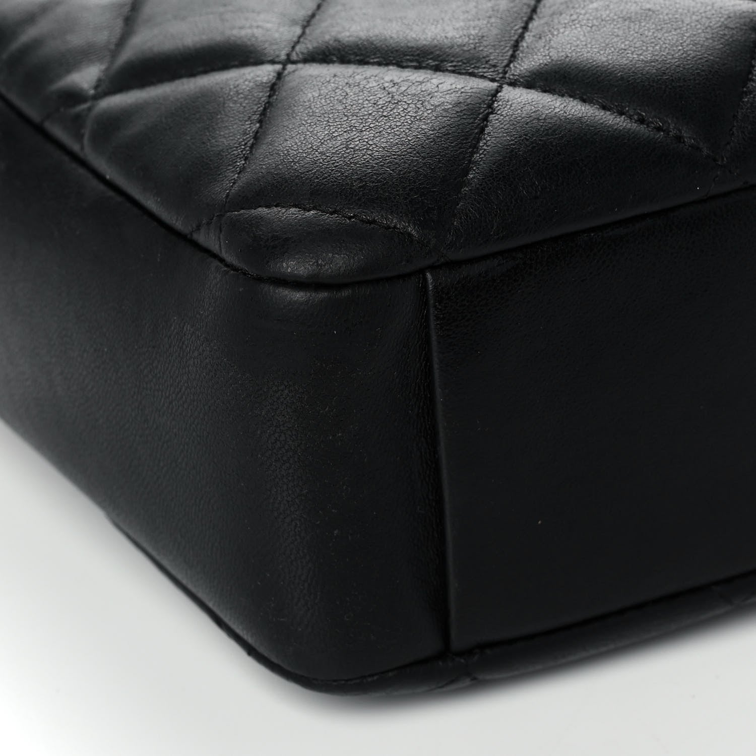 Chanel Lambskin Quilted Small Diamond CC Camera Case Black 9 of 14