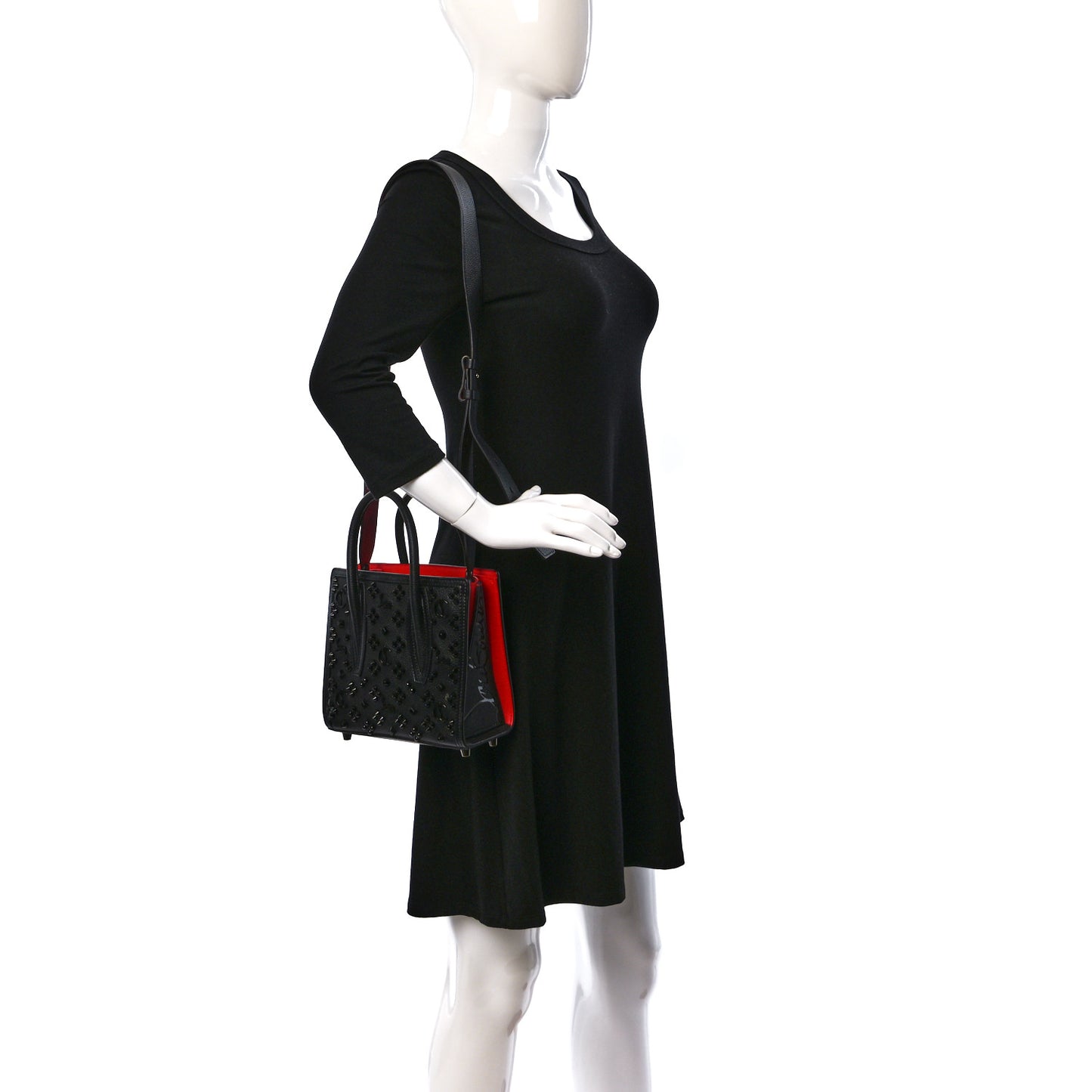Calfskin Spikes Loubinthesky Mini Paloma Black