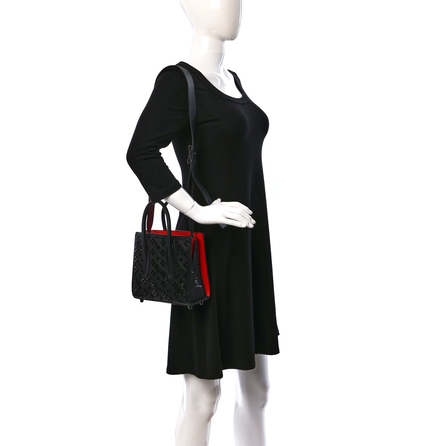 Christian Louboutin Calfskin Spikes Loubinthesky Mini Paloma Black 2 of 10