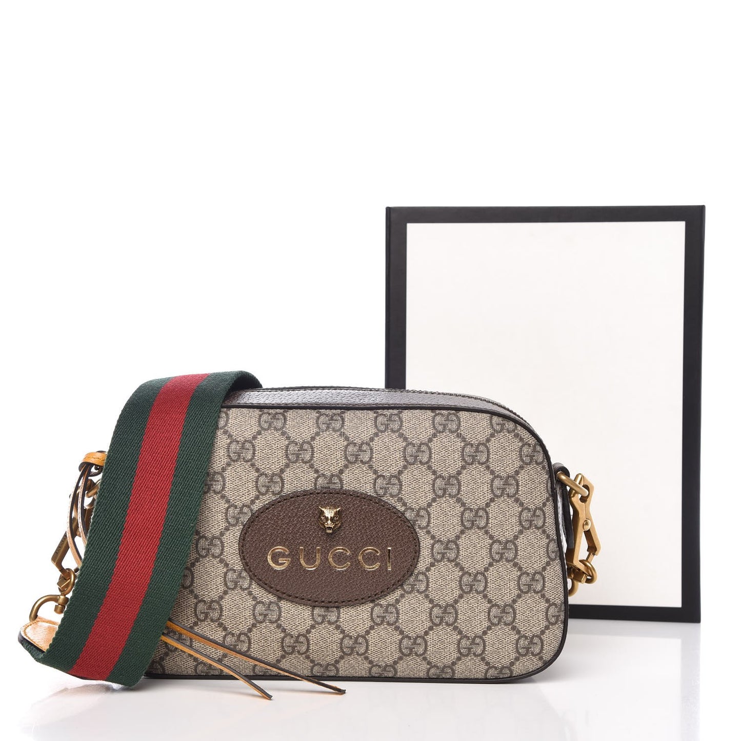 GG Supreme Monogram Web Neo Vintage Shoulder Bag Beige New Acero Crop