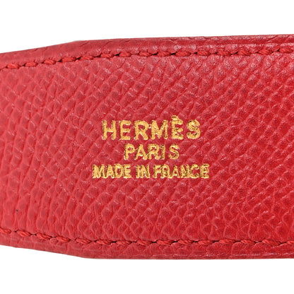 Hermes Box Courchevel 32mm H Belt 70 28 Black Rouge Garance 5 of 7