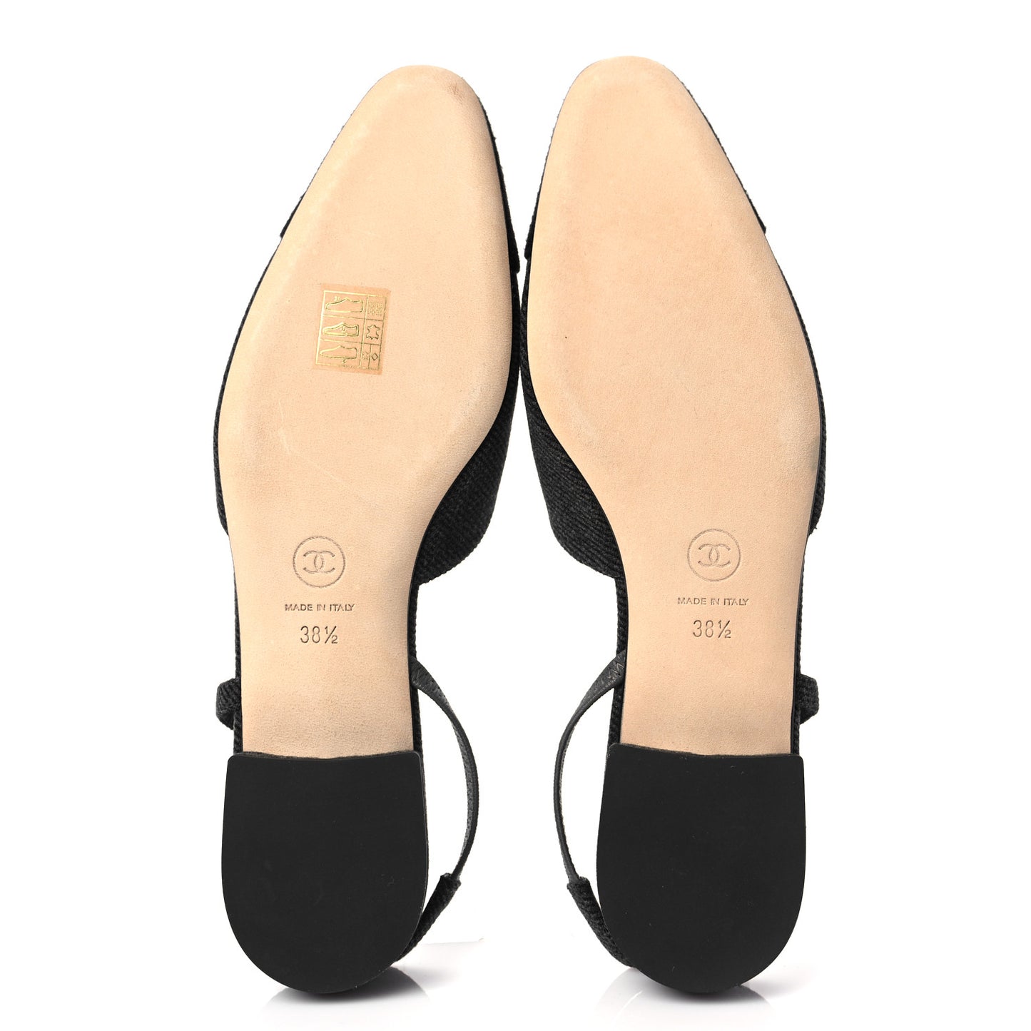 Grosgrain Cap Toe CC Slingback Flats 38.5 Black