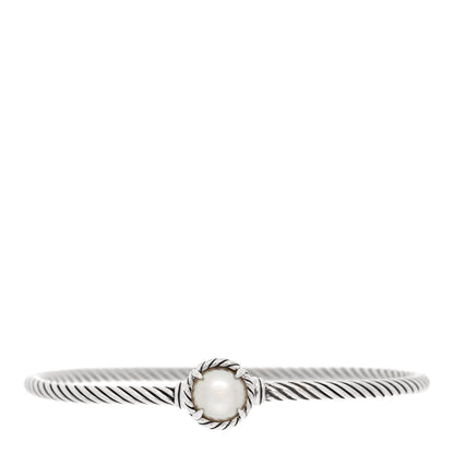David Yurman Sterling Silver Pearl 3mm Chatelaine Bracelet 1 of 3