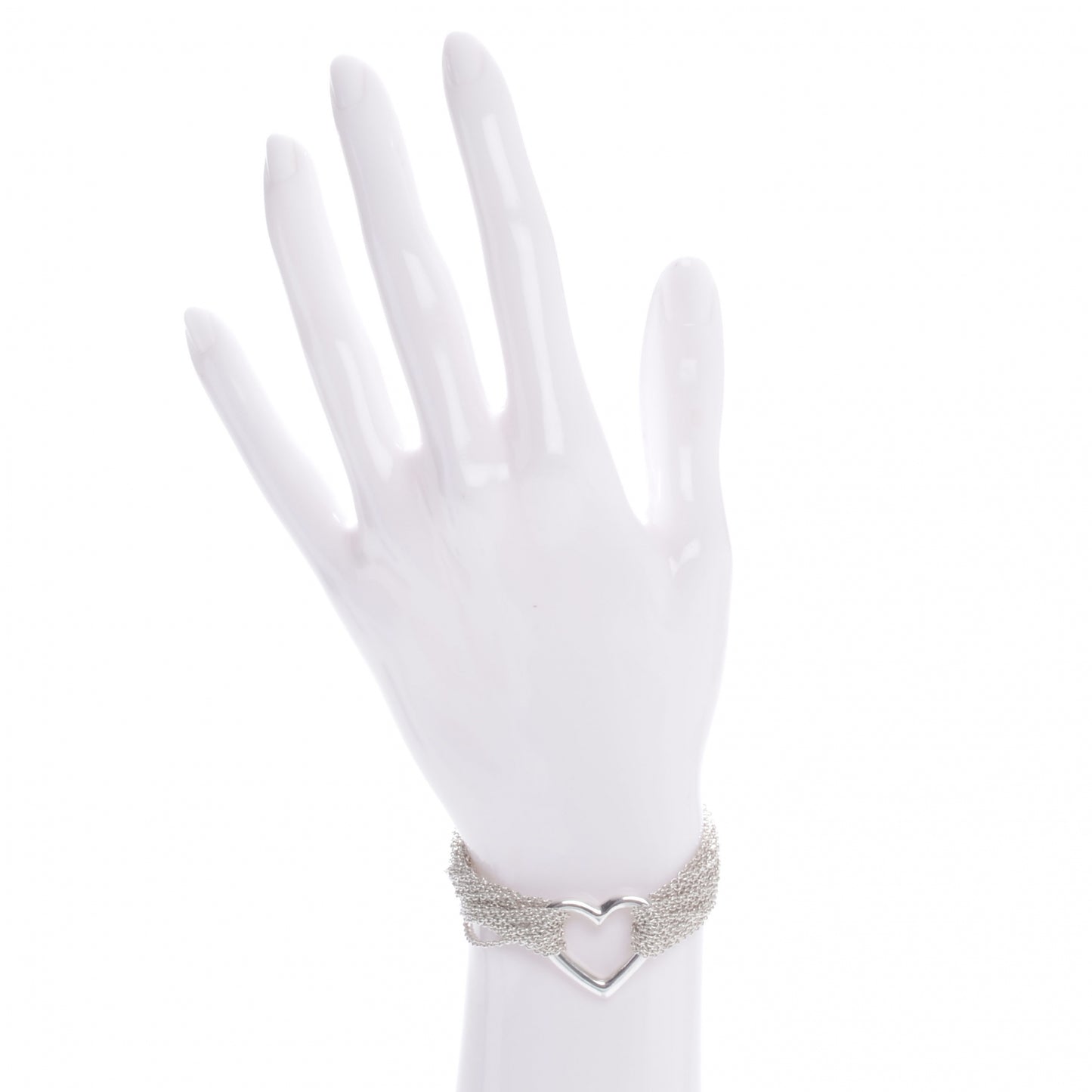 Sterling Silver Heart Mesh Bracelet