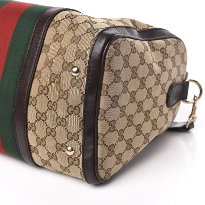 Gucci Monogram Vintage Web Medium Boston Dark Brown 10 of 11