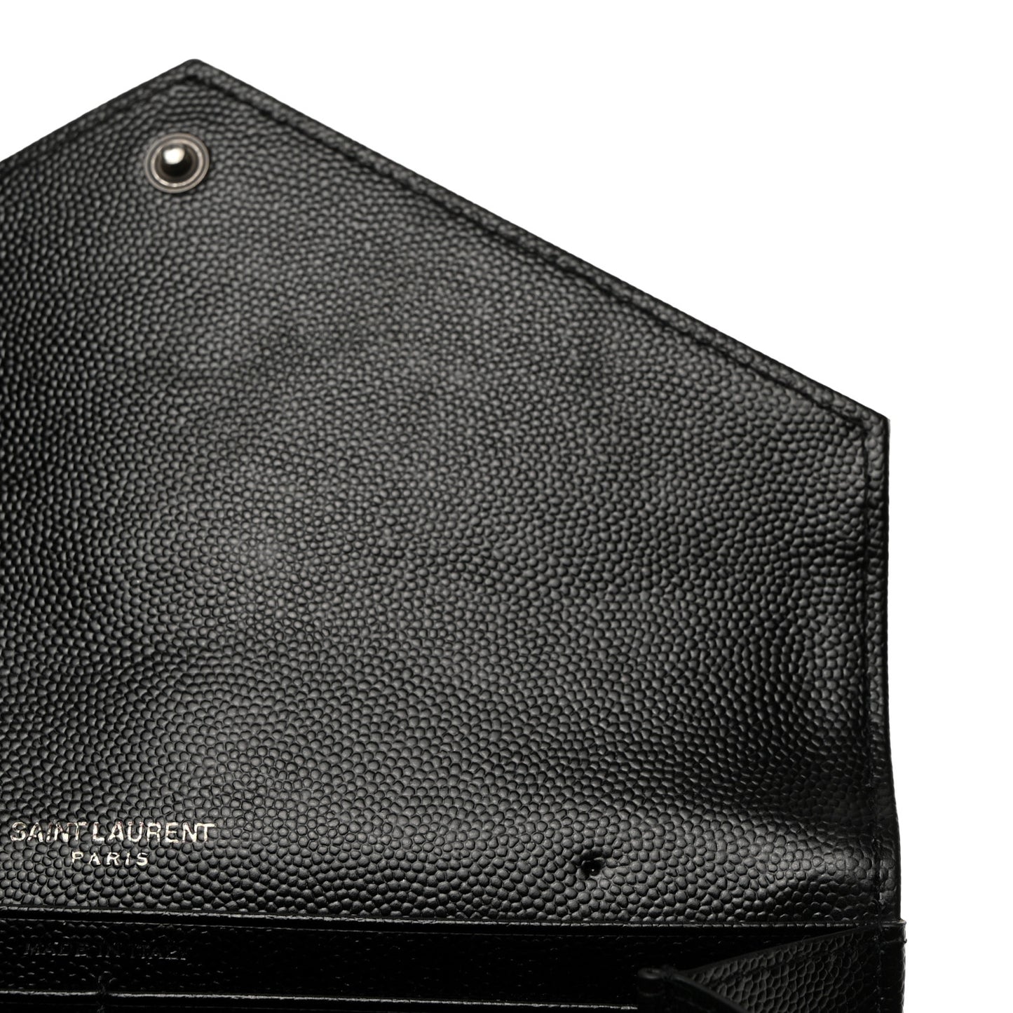 Grain De Poudre Matelasse Chevron Monogram Flap Wallet Black