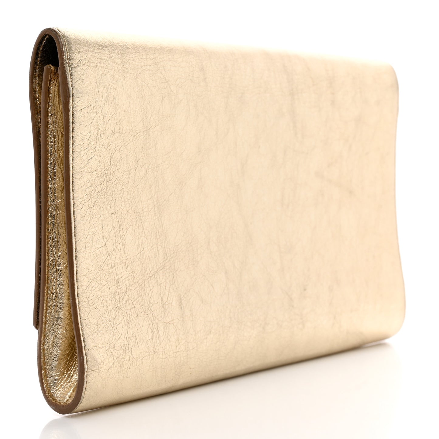 Metallic Calfskin Monogram Large Belle De Jour Clutch Gold