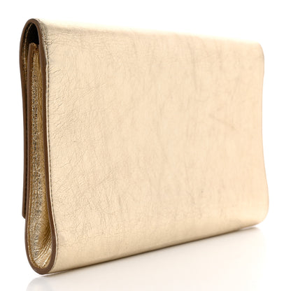 Saint Laurent Metallic Calfskin Monogram Large Belle De Jour Clutch Gold 3 of 9