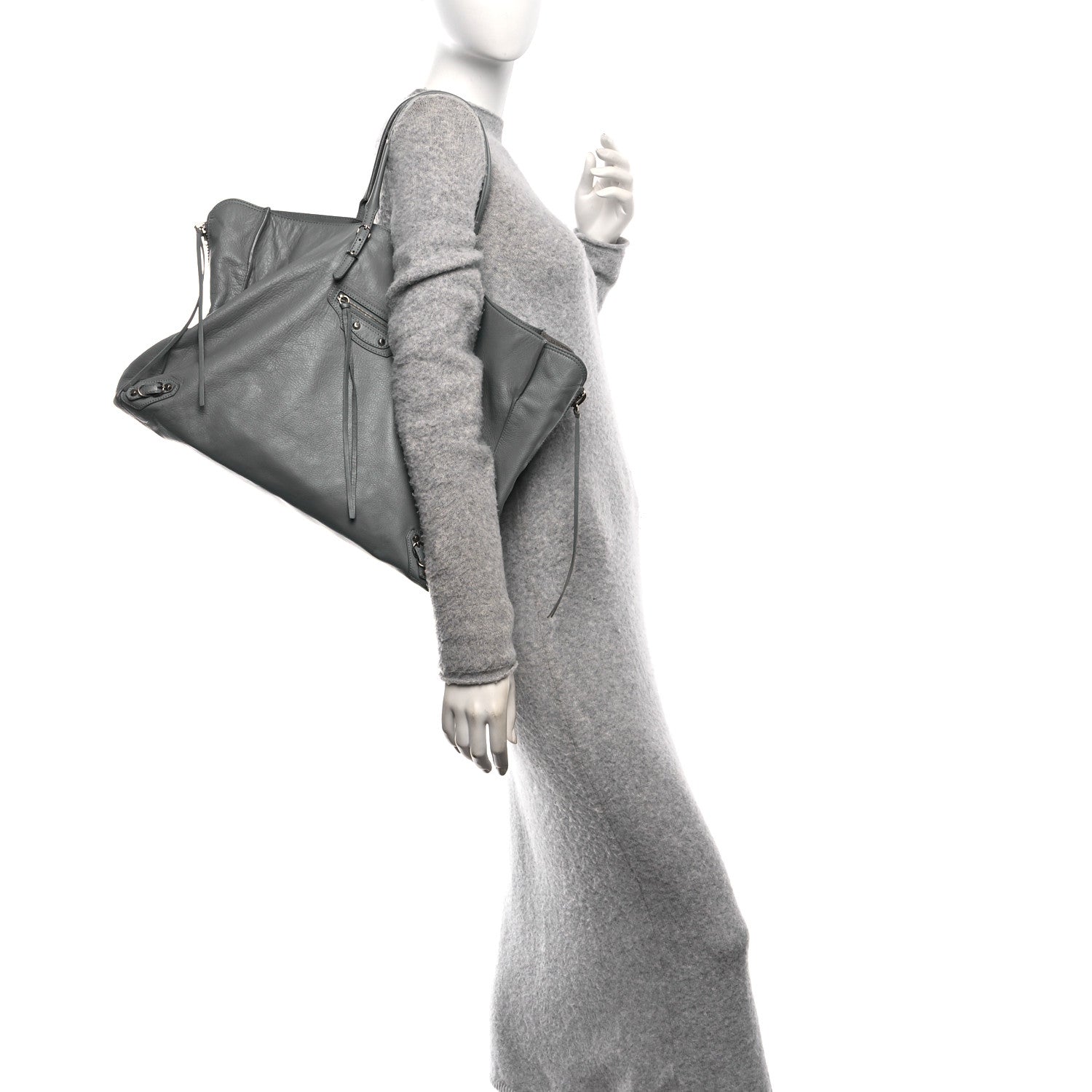 Balenciaga Veau Papier A4 Zip Around Tote Grey 2 of 14