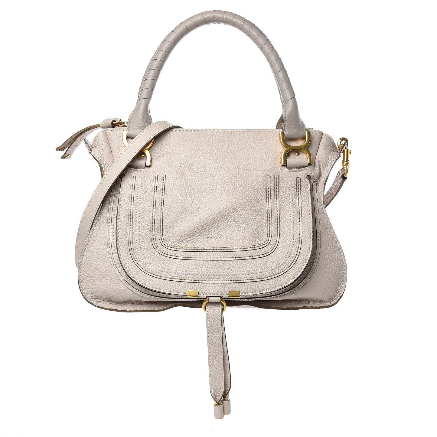 Calfskin Medium Marcie Satchel Beige