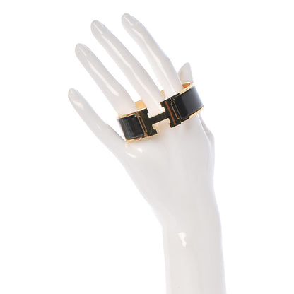Hermes Enamel Wide Clic Clac H Bracelet PM Black 2 of 5
