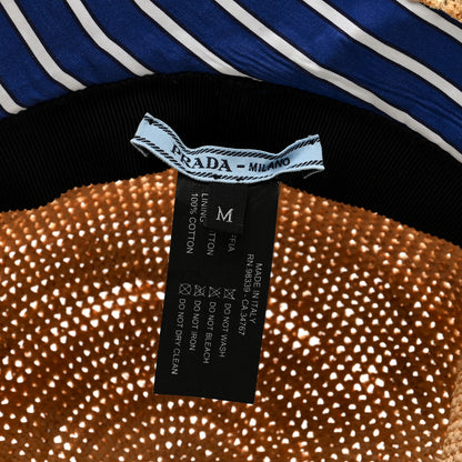 Prada Raffia Bucket Hat M Naturale Blue 7 of 7