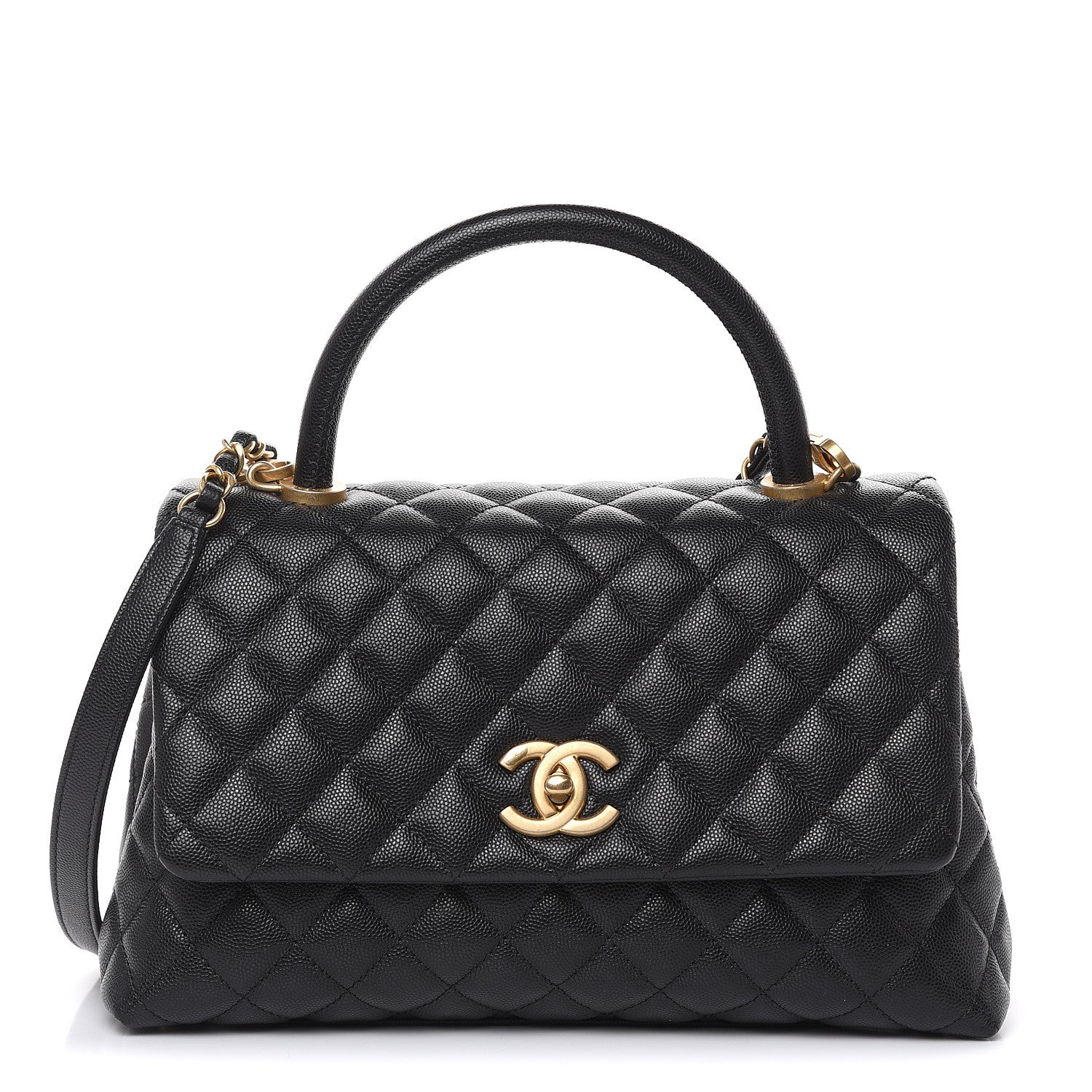 Chanel Caviar Quilted Small Coco Handle Flap Black 1 of 14