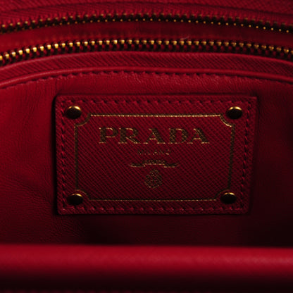 Prada Saffiano Lux Frame Satchel Fuoco 7 of 9