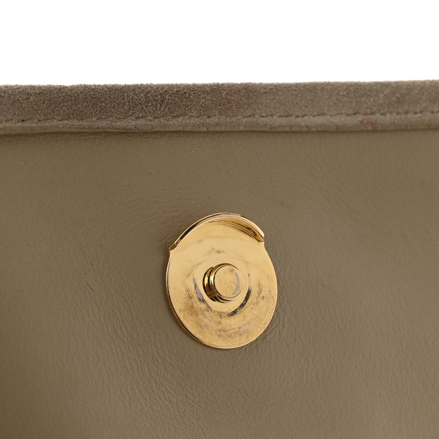 Suede Monogram Medium Niki Chain Satchel Light Beige