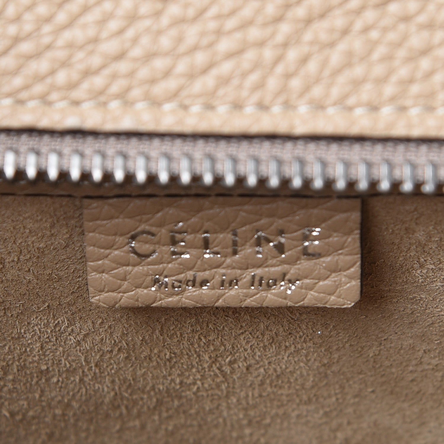 Celine Drummed Calfskin Nano Luggage Dune 6 of 7