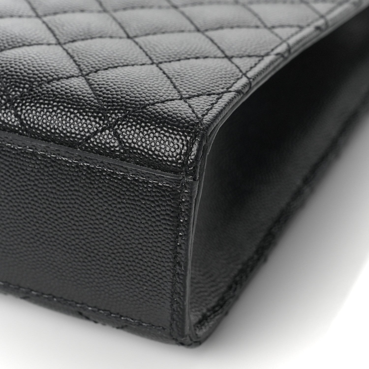 Saint Laurent Grain De Poudre Textured Mixed Matelasse Large Triquilt Monogram Satchel Black 9 of 9