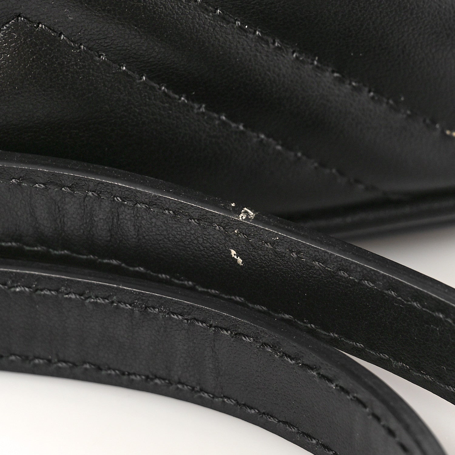 Gucci Calfskin Matelasse Monochrome Mini GG Marmont Chain Shoulder Bag Black 9 of 10