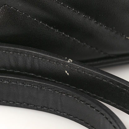 Gucci Calfskin Matelasse Monochrome Mini GG Marmont Chain Shoulder Bag Black 9 of 10